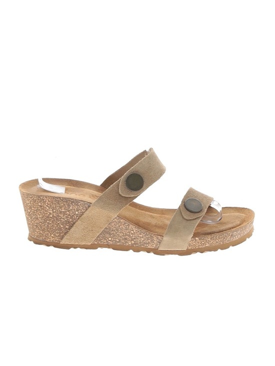 yokono Shoes - Yokono Beige Suede Platform Slide Sandals Cork Wedge Women’s 9 Boho Granola